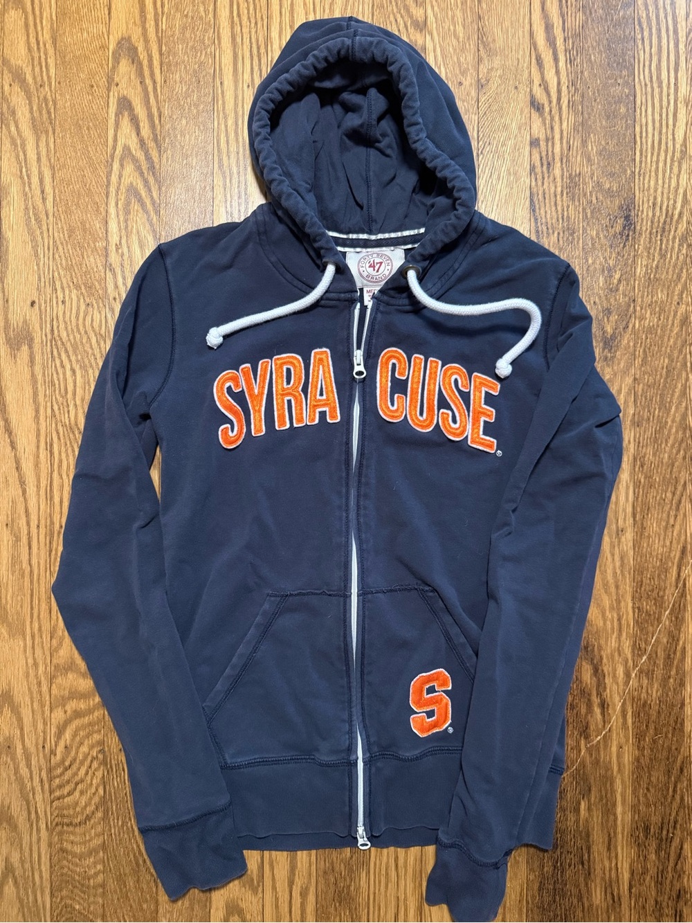 ’47 Brand Syracuse University Orange Full-Zip Hoodie Sweatshirt Size Medium